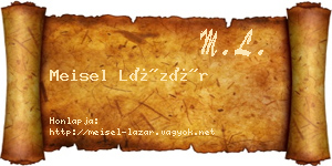Meisel Lázár névjegykártya